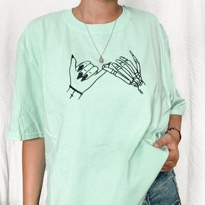 Custom Embroidered Skeleton Halloween Tee Shirt